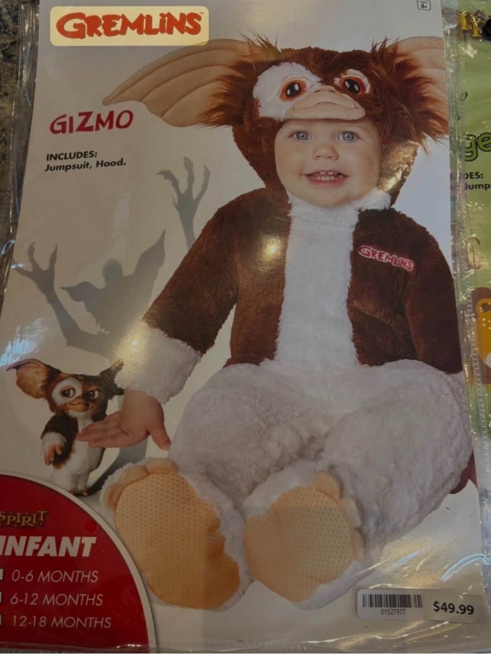 Gremlins Gizmo Infant Brown and White Plush Costume - Jumpsuit & Hood